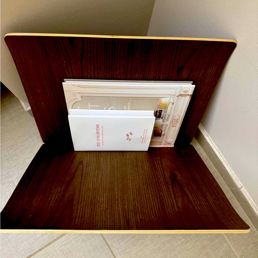 West Elm cherry wood magazine rack. Gently used.